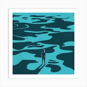 Man In The Water 1 Art Print