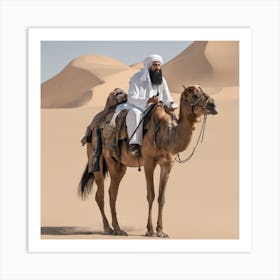 Camel Rider In The Desert Art Print