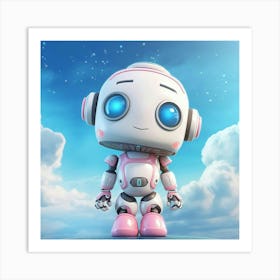 Cute Robot Art Print