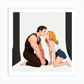 Kissing Couple 1 Art Print