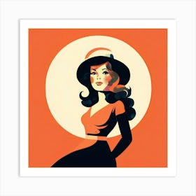 Woman In A Hat 2 Art Print