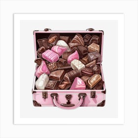 Chocolates In A Pink Suitcase 1 Art Print