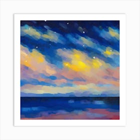 Ocean at night Art Print