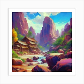 Landscape of valley rocks 2 Art Print