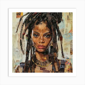 African Woman With Dreadlocks #07 Art Print