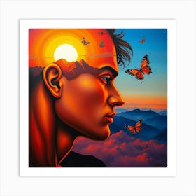 Butterfly Head Art Print