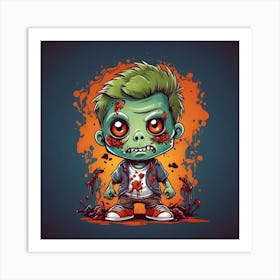 Zombie Boy Art Print