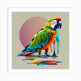 Colorful Parrot 3 Art Print