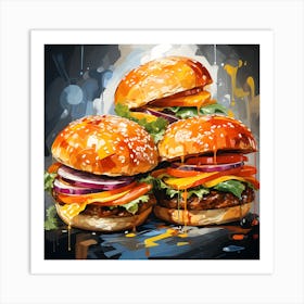 Modern Burger Bliss Contemporary Art Art Print