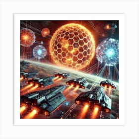 A Futuristic Sci Fi Scene Showcasing The Solar Shi Art Print