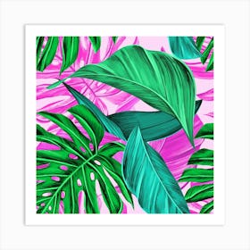 Tropical Greens Monstera Summer 1 Art Print