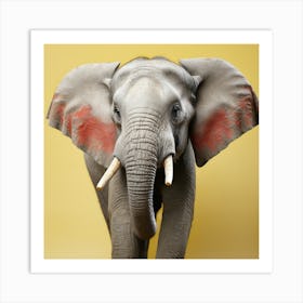 Elephant With Red Tusks Art Print