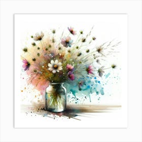 Flowers In A Jar Art Print