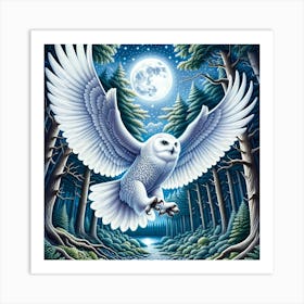 Owl In The Woods Art Print