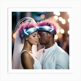 Futuristic Bride And Groom 3 Art Print