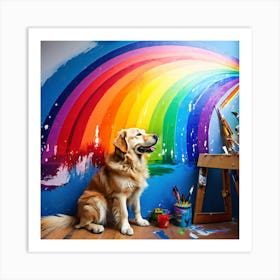 Rainbow Dog art print 2 Art Print