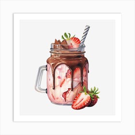 Strawberry Milkshake 6 Art Print