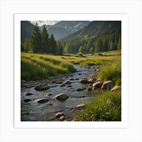 Stream In The Mountains 2 Art Print