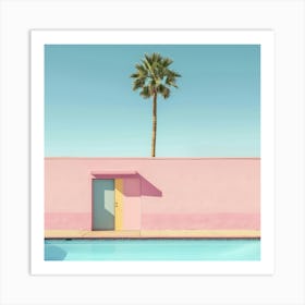 Pink House In Palm Springs Art Print