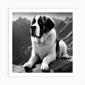 St Bernard Dog 74 Art Print