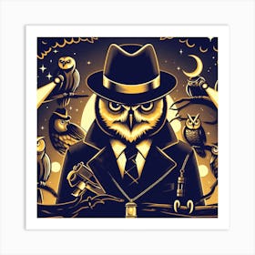 Detective Owl Art Print