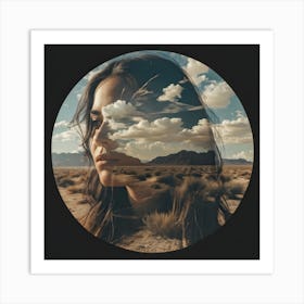 Woman In The Desert Art Print