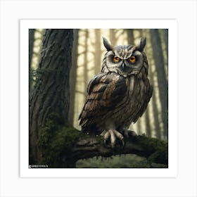 Owl In The Forest 139 Art Print