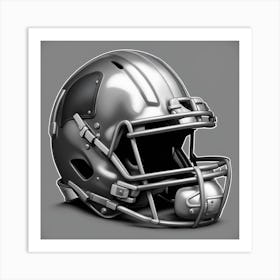 Shiny gray football helmet with black biceps 1 Art Print