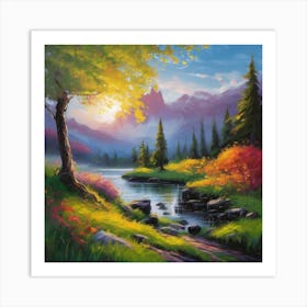 Sunset Lake Art Print