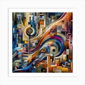 A mixture of modern abstract art, plastic art, surreal art, oil painting abstract painting art deco architecture 20 Art Print