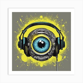 Cosmic Eye With Headphones Art Print