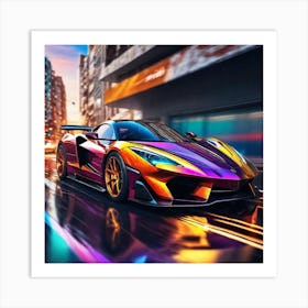 Colorful Sports Car 1 Art Print