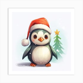 Christmas Penguin 1 Art Print