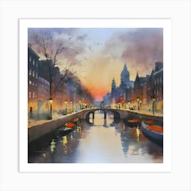 Amsterdam At Dusk 2 Art Print