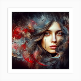 Abstract Portrait Of A Woman Art Print