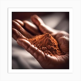 Hand Holding Cocoa Powder Art Print