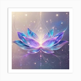 An Ethereal Illustration Of Lotus Wall Decoration Art Art Print