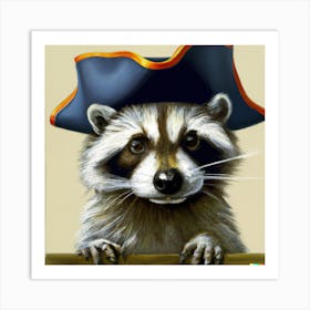 Pirate Hat Raccoon 2 Art Print