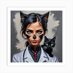 Cat Doctor Art Print