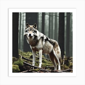 Wolf In The Forest 21 Art Print