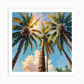 Palm Trees On The Beach Art Print 6 Art Print