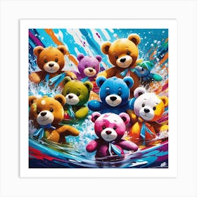 Teddy Bears In The Water 4 Art Print