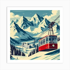 Gondola In The Mountains Art Print