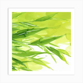 Watercolor Of Green Grass 1 Art Print