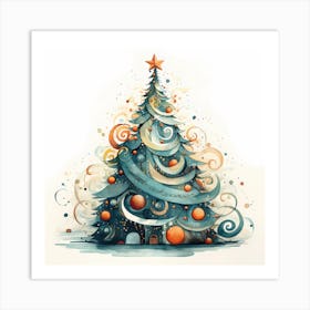 Charming Yuletide Brushstrokes 2 Art Print