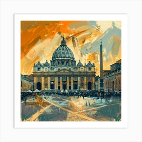 A Vatican City In Rome Expressive Strokes Illust 1719920685 1 Art Print