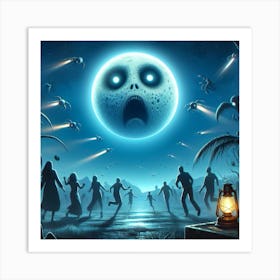 Zombies On The Moon Art Print