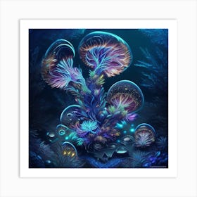 Psychedelic Jellyfish Art Print