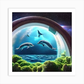 Dolphins In The Ocean Art Print