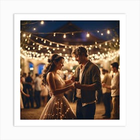 Couple Dancing At A Wedding Art Print